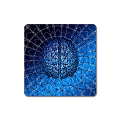 Brain Web Network Spiral Think Square Magnet