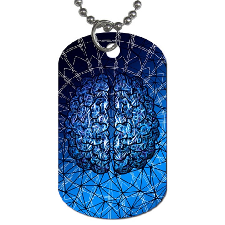Brain Web Network Spiral Think Dog Tag (Two Sides)