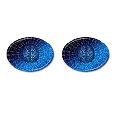 Brain Web Network Spiral Think Cufflinks (Oval)