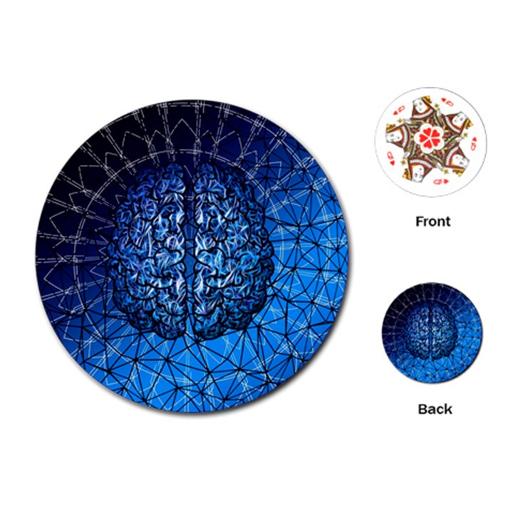 Brain Web Network Spiral Think Playing Cards Single Design (Round)