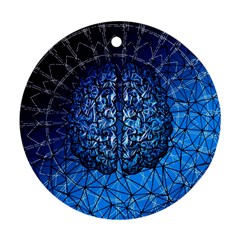 Brain Web Network Spiral Think Round Ornament (two Sides)