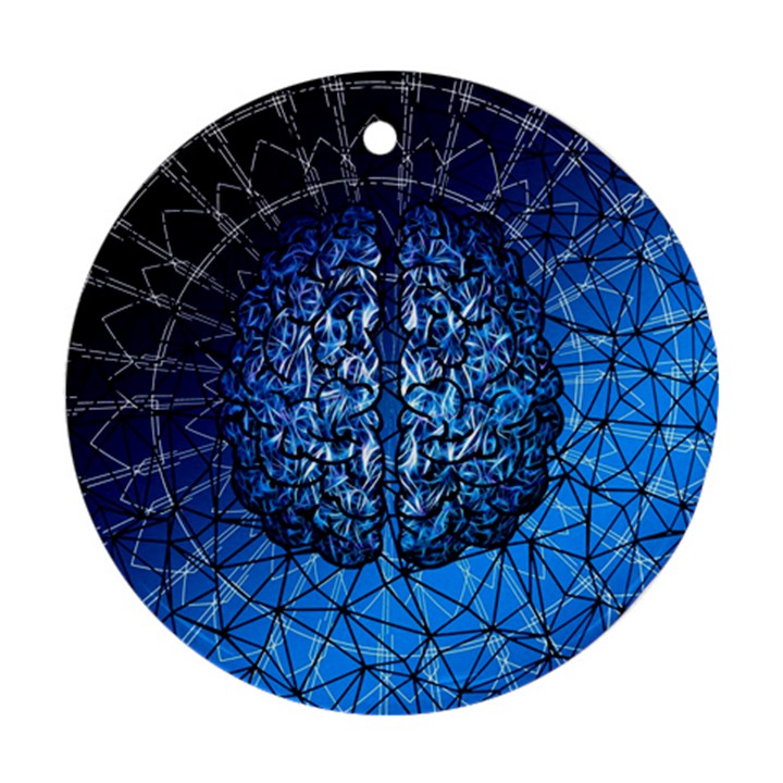 Brain Web Network Spiral Think Round Ornament (Two Sides)