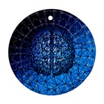 Brain Web Network Spiral Think Round Ornament (Two Sides) Back