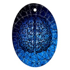 Brain Web Network Spiral Think Oval Ornament (Two Sides)