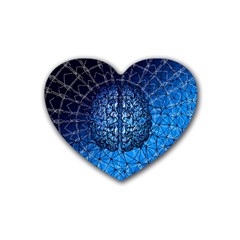 Brain Web Network Spiral Think Heart Coaster (4 pack) 