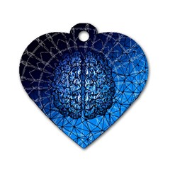 Brain Web Network Spiral Think Dog Tag Heart (Two Sides)