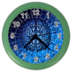 Brain Web Network Spiral Think Color Wall Clock by Vaneshart