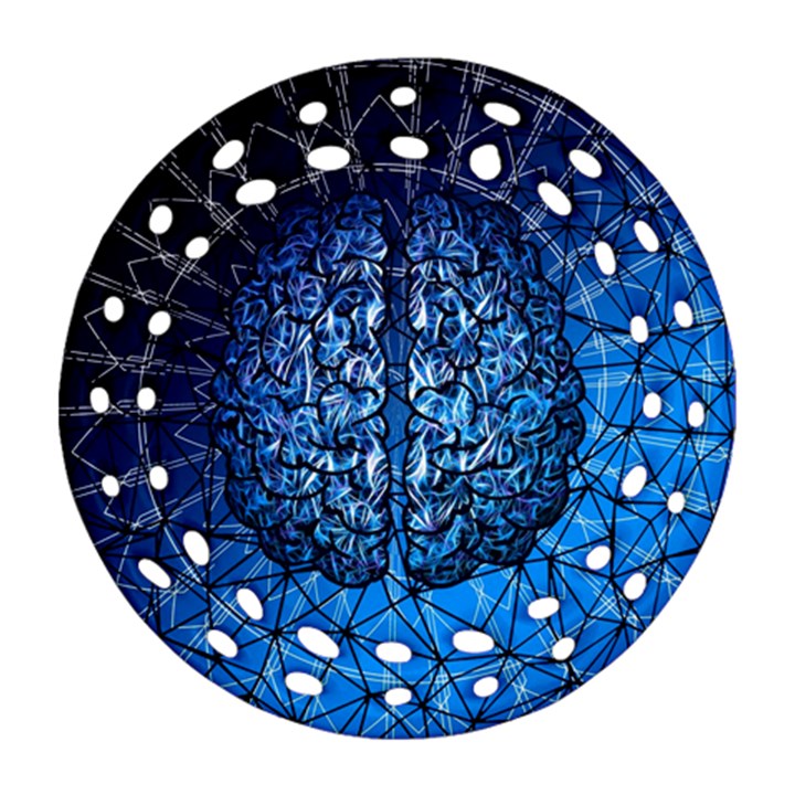Brain Web Network Spiral Think Round Filigree Ornament (Two Sides)