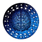 Brain Web Network Spiral Think Round Filigree Ornament (Two Sides) Back
