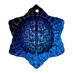 Brain Web Network Spiral Think Snowflake Ornament (Two Sides)