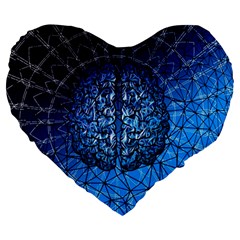 Brain Web Network Spiral Think Large 19  Premium Heart Shape Cushions by Vaneshart