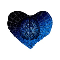 Brain Web Network Spiral Think Standard 16  Premium Flano Heart Shape Cushions