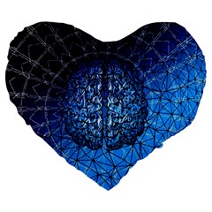 Brain Web Network Spiral Think Large 19  Premium Flano Heart Shape Cushions