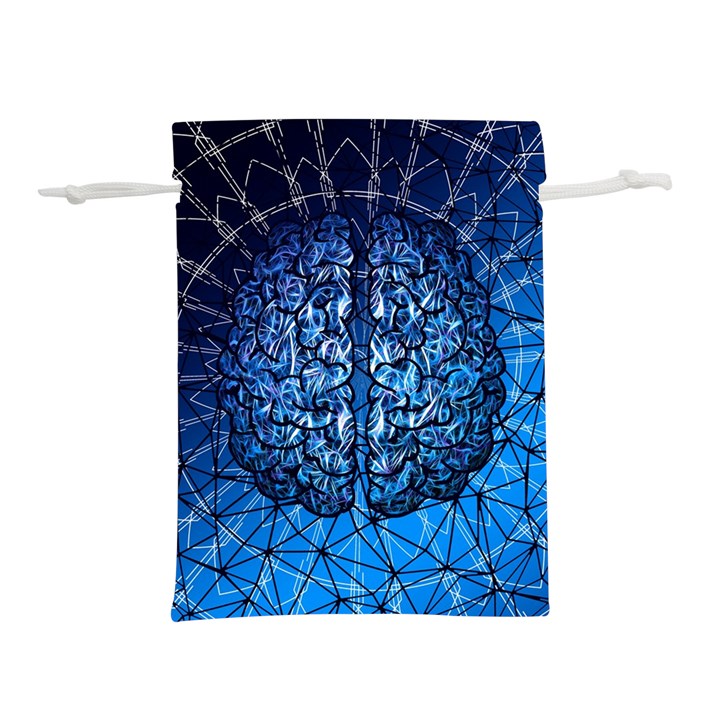 Brain Web Network Spiral Think Lightweight Drawstring Pouch (S)