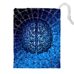 Brain Web Network Spiral Think Drawstring Pouch (4XL)