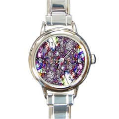 Web Network Abstract Connection Round Italian Charm Watch by Vaneshart