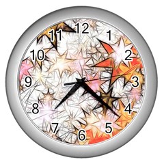 Christmas Star Advent Background Wall Clock (silver) by Vaneshart