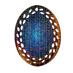 Matrix Technology Data Digital Oval Filigree Ornament (two Sides)