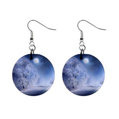 Nature Landscape Winter Mini Button Earrings