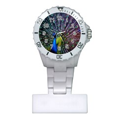 Peacock Colors Bird Colorful Plastic Nurses Watch