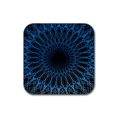 Abstract Rosette Web Network Rubber Coaster (square) 