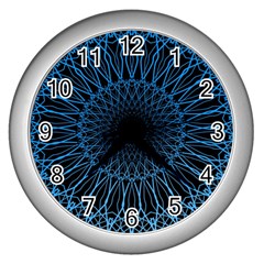 Abstract Rosette Web Network Wall Clock (silver) by Vaneshart