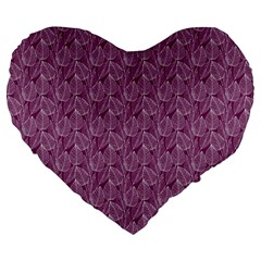 Leaf Pattern Lace Leaf Leaves Large 19  Premium Flano Heart Shape Cushions