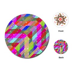 Multicolored Party Geo Design Print Playing Cards Single Design (round) by dflcprintsclothing