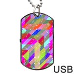 Multicolored Party Geo Design Print Dog Tag USB Flash (Two Sides) Front