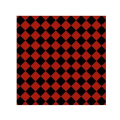 Block Fiesta - Apple Red & Black Small Satin Scarf (square) by FashionBoulevard