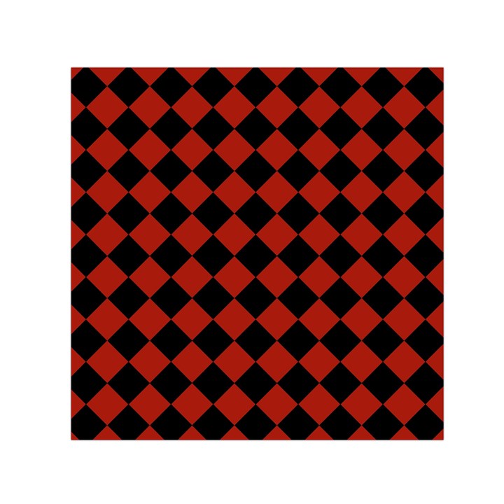 Block Fiesta - Apple Red & Black Small Satin Scarf (Square)