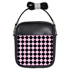 Block Fiesta - Blush Pink & Black Girls Sling Bag by FashionBoulevard