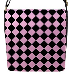 Block Fiesta - Blush Pink & Black Flap Closure Messenger Bag (s) by FashionBoulevard