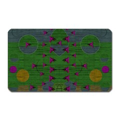 Happy Flower Fish Living In Peace On The Reef Magnet (rectangular) by pepitasart