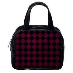 Block Fiesta - Boysenberry Purple & Black Classic Handbag (one Side) by FashionBoulevard