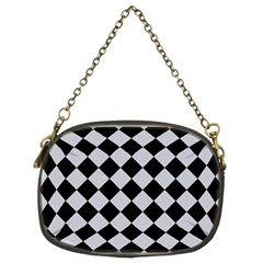 Block Fiesta - Cloudy Grey & Black Chain Purse (two Sides) by FashionBoulevard