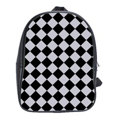 Block Fiesta - Cloudy Grey & Black School Bag (large) by FashionBoulevard