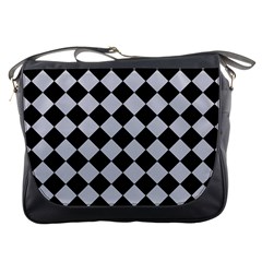 Block Fiesta - Cloudy Grey & Black Messenger Bag by FashionBoulevard