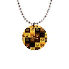 I Love Art Deco Typographic Motif Collage Print 1  Button Necklace by dflcprintsclothing
