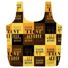 I Love Art Deco Typographic Motif Collage Print Full Print Recycle Bag (xxxl) by dflcprintsclothing