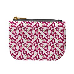 Cute Flowers - Peacock Pink White Mini Coin Purse