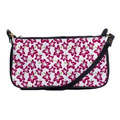 Cute Flowers - Peacock Pink White Shoulder Clutch Bag by FashionBoulevard