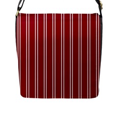 Nice Stripes - Carmine Red Flap Closure Messenger Bag (l) by FashionBoulevard