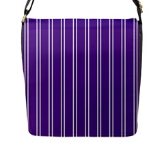 Nice Stripes - Imperial Purple Flap Closure Messenger Bag (l) by FashionBoulevard