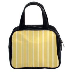 Nice Stripes - Mellow Yellow Classic Handbag (two Sides) by FashionBoulevard