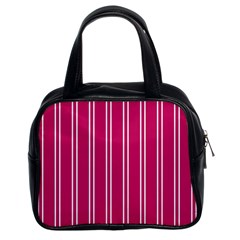 Nice Stripes - Peacock Pink Classic Handbag (two Sides)