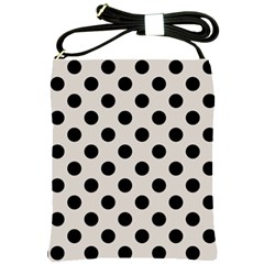 Polka Dots - Black On Abalone Grey Shoulder Sling Bag by FashionBoulevard