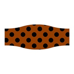 Polka Dots - Black On Burnt Orange Stretchable Headband by FashionBoulevard