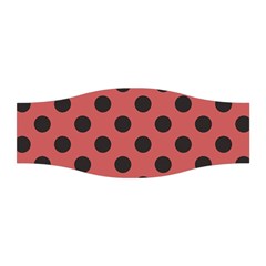 Polka Dots Black On Indian Red Stretchable Headband by FashionBoulevard