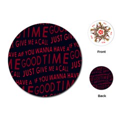 Motivational Phrase Motif Typographic Collage Pattern Playing Cards Single Design (round) by dflcprintsclothing